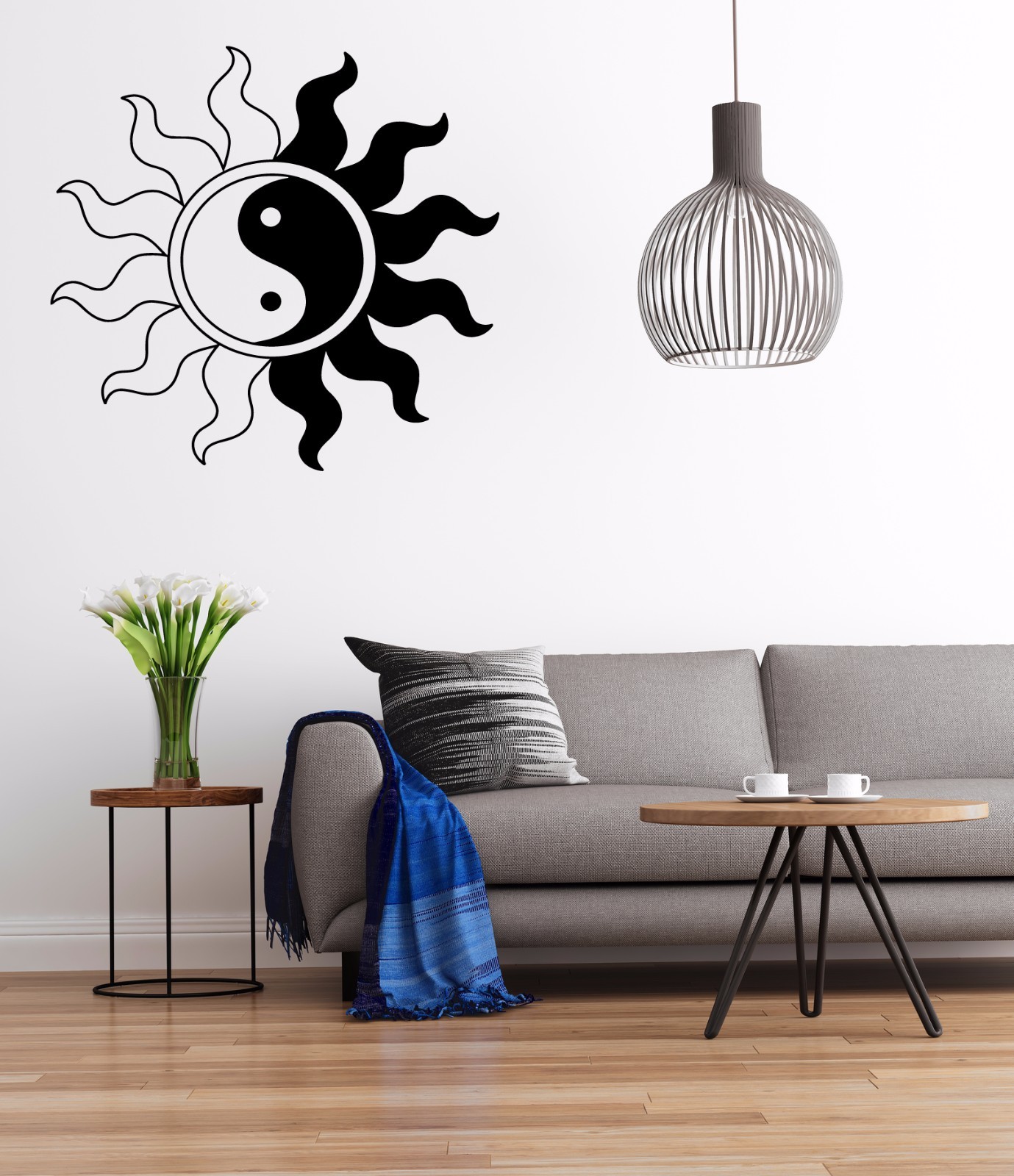 Vinyl Decal Yin Yang Symbol Balance Symbol Buddhistic World Wall Sticker (n614)