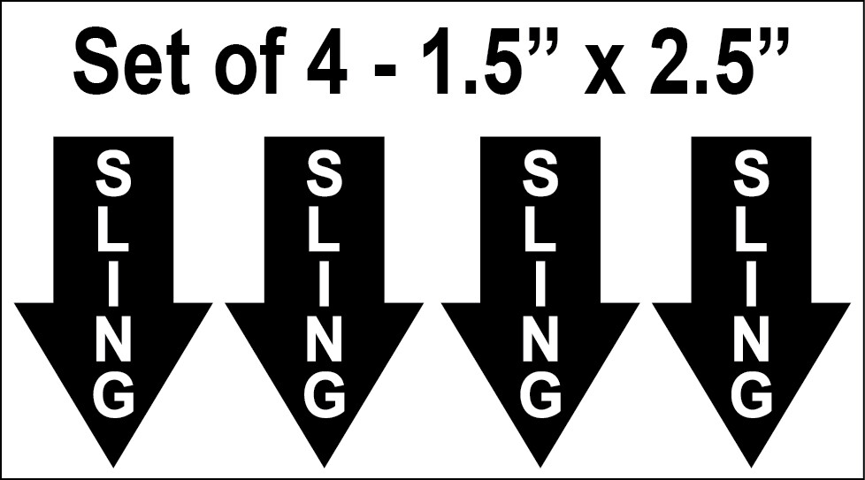 Set of 4 – 1.5″ x 2.5″ Sling Arrow Boat Decals