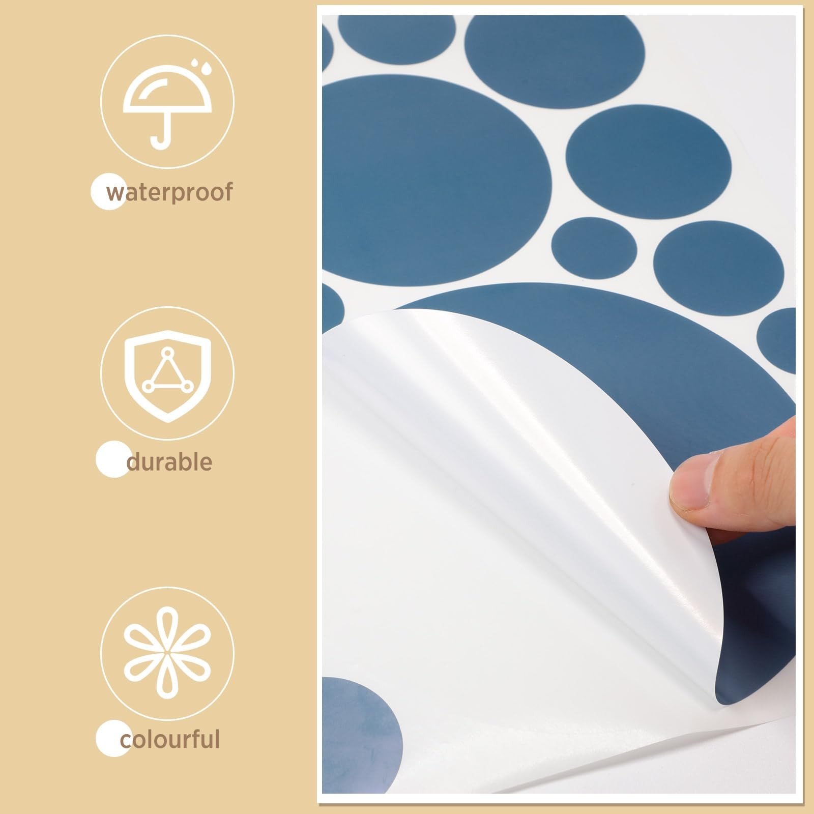 264 Pcs Polka Dot Wall Decals for Classroom Decor Kids Circle Wall Sticker Vi…