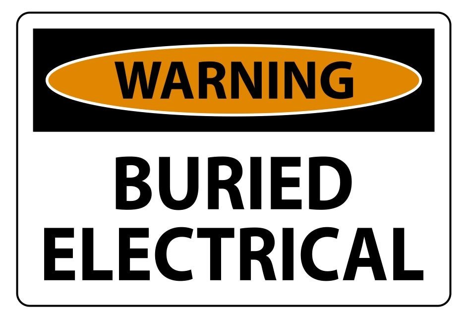 Warning Buried Electrical Safety Sign Sticker D7411