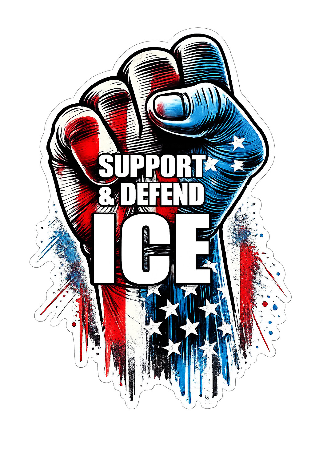 ICE IMMIGRATION – I Stand With ICE – SUPPORT – USA – AMERICA – Sticker – Decal