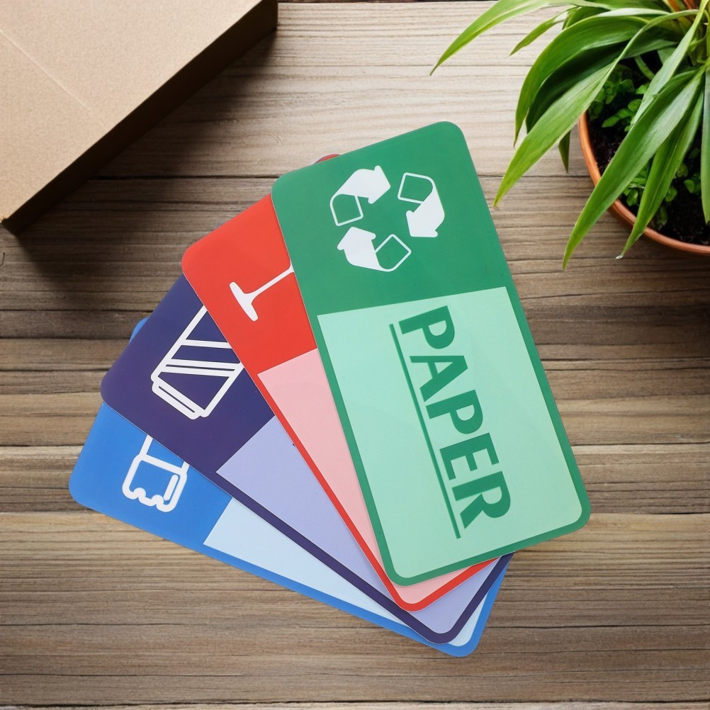 8 Sheets Garbage Collection Reminder Stickers Mixed Recycling Bin Recycle Trash