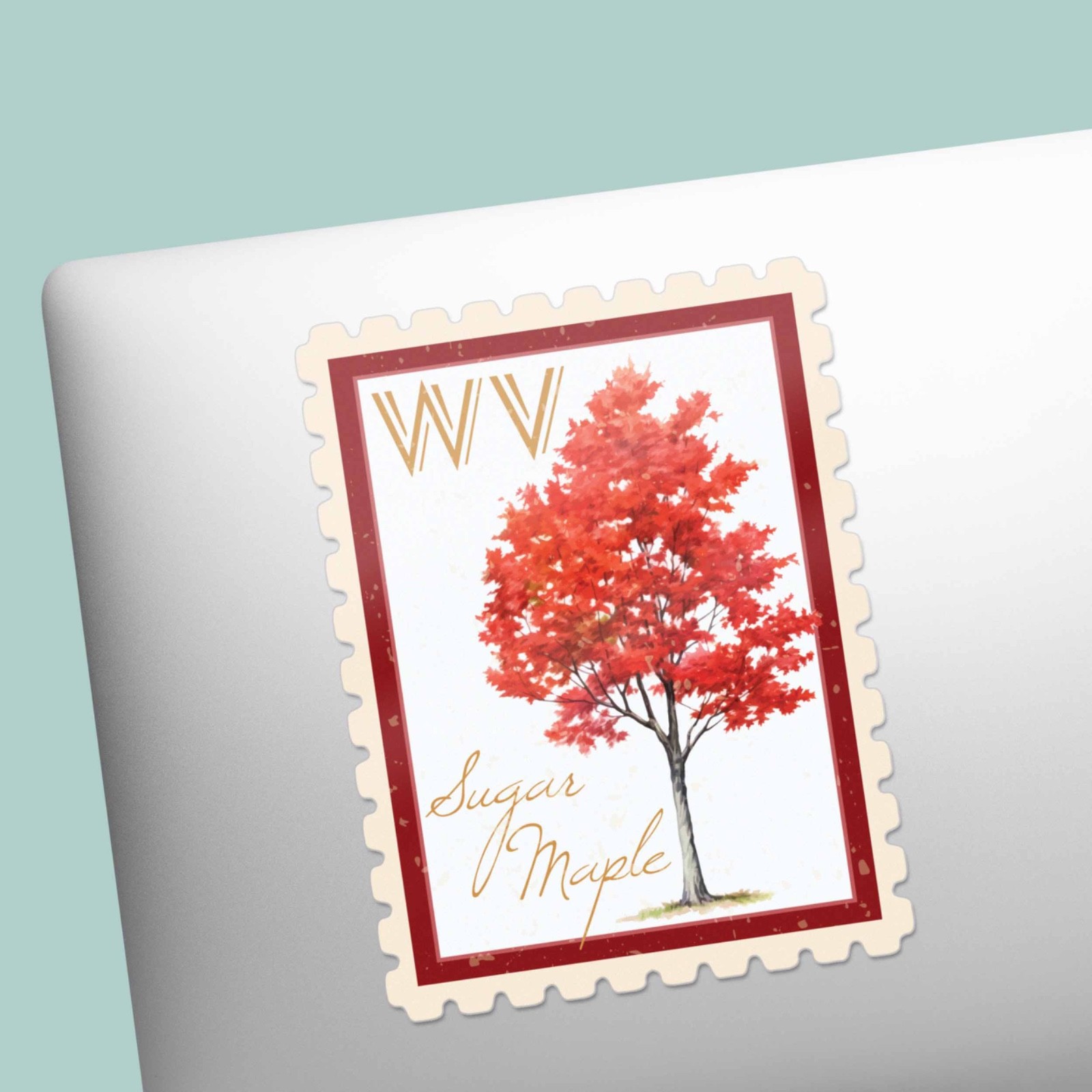 West Virginia State Tree Sugar Maple Sticker – WV Vintage Stamp Decal