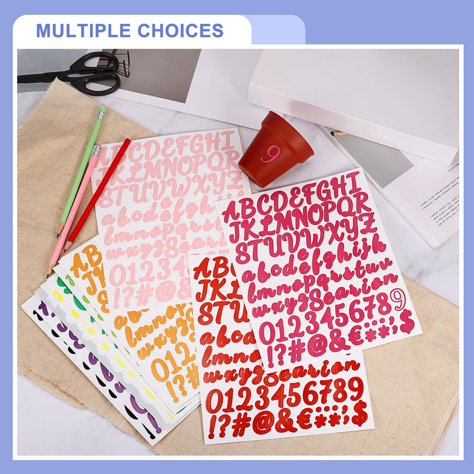 Stickers numbers/letters 672pcs (green, 2.5cm) for cars