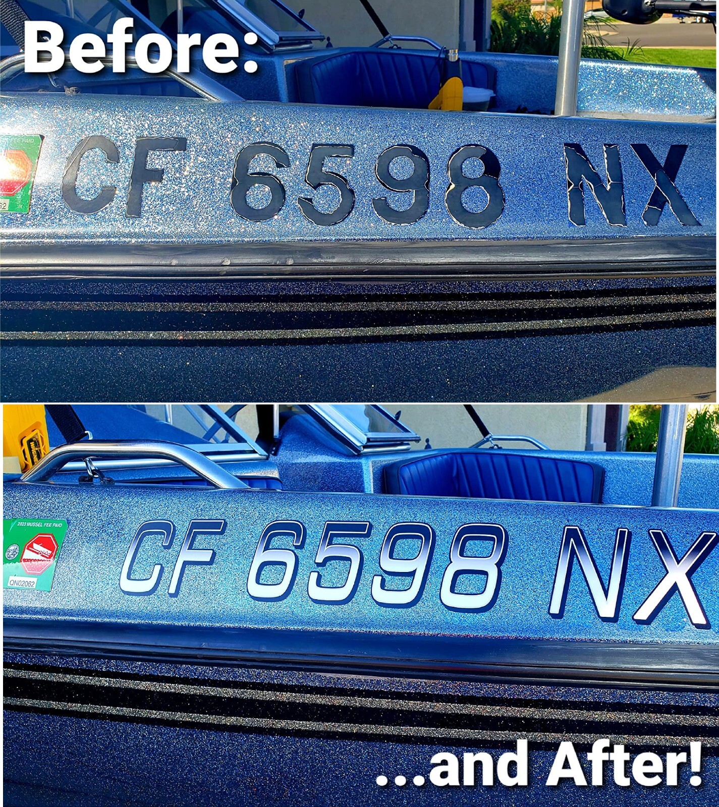 Boat Registration Numbers & Letters 2 Pack Custom 3″ Boat & Jetski Stickers X2GR