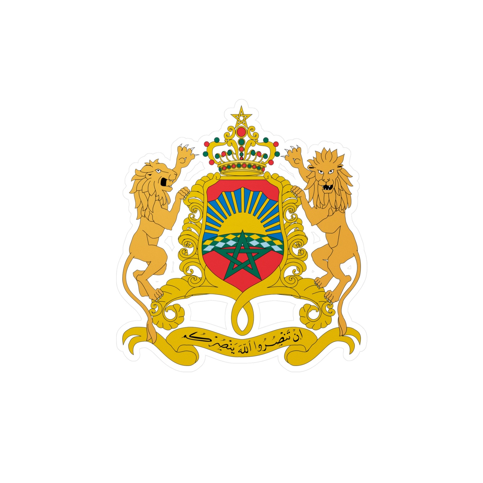 Coat of arms of Morocco Flag French protectorate in Morocco Vinyl Decals Sticker