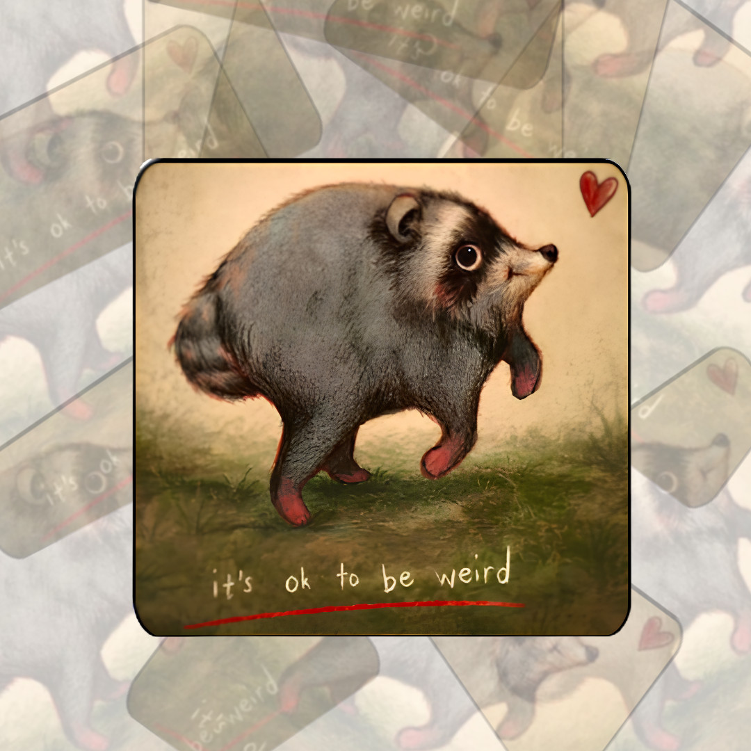 3″ Holographic Jimothy It’s OK to Be Weird Raccoon Sticker