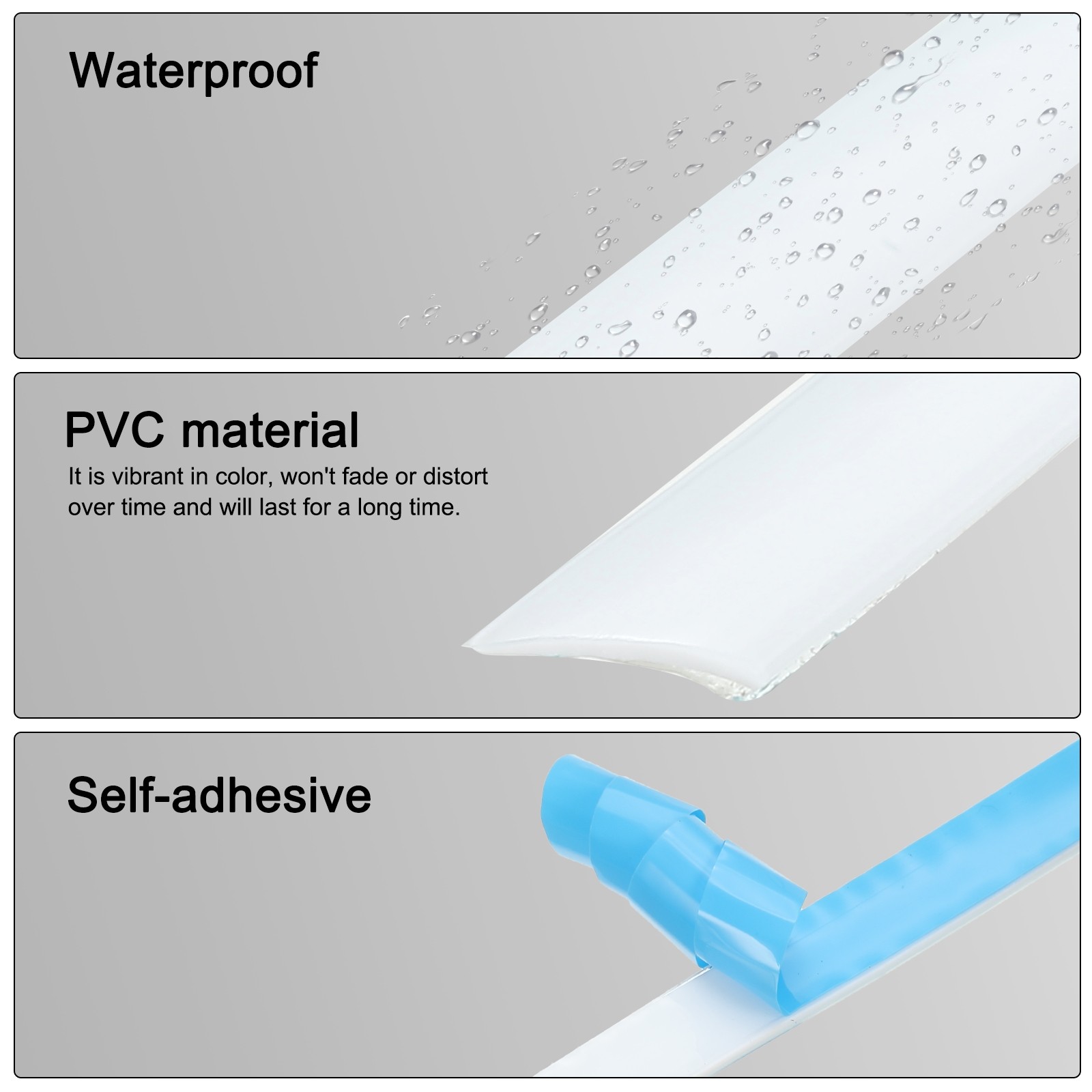 1Pcs 0.3″×19.7Ft Caulk Tape Molding Trim, PVC Self Adhesive Flexible Trim(White)