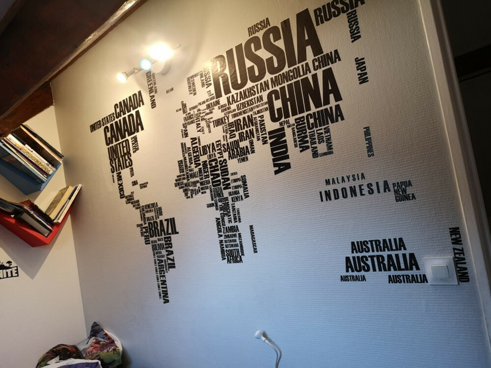 Wall Map Art Decals Vinyl Sticker Removable Home The World Map PVC DIY Stickers
