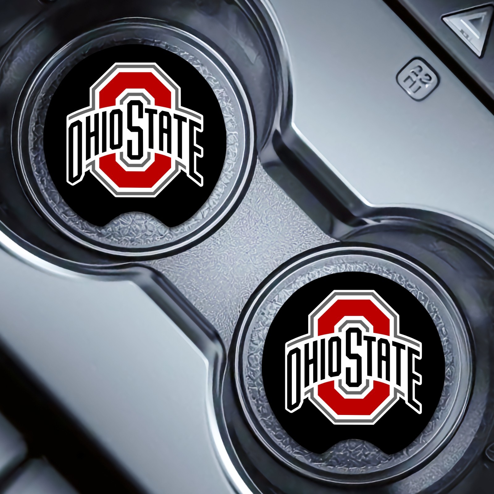 2 Pcs Ohio State Buckeyes Car Cup Holder Coaster Soft & Washable Rubber