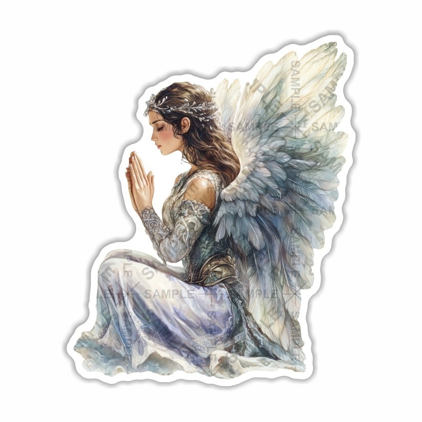 Angel Praying Sticker, Peel N’ Stick, Different sizes