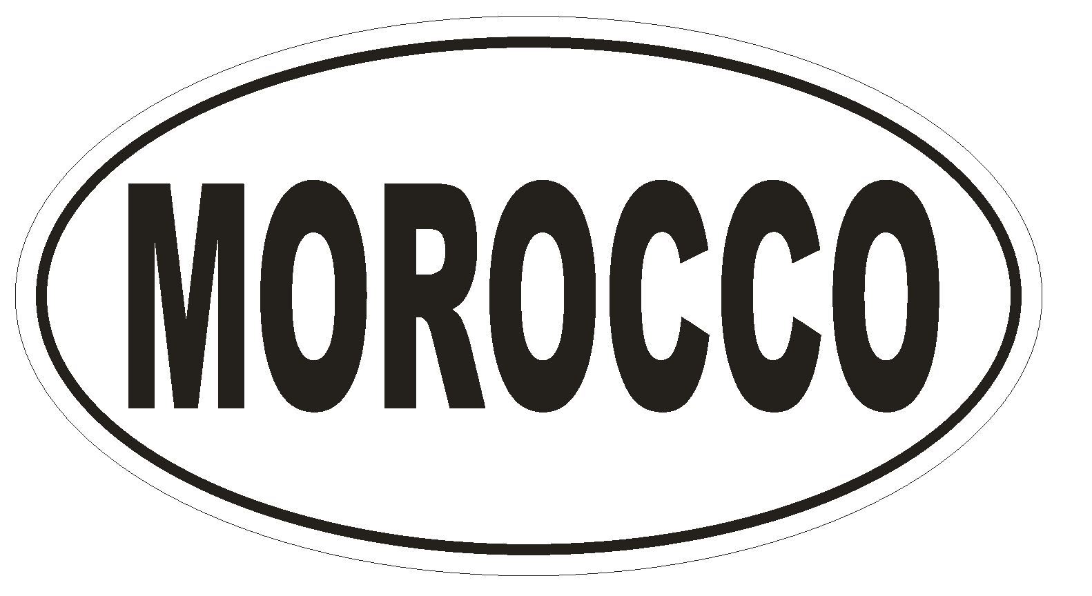 Morocco Oval Bumper Sticker or Helmet Sticker D2303 Euro Oval Country Code