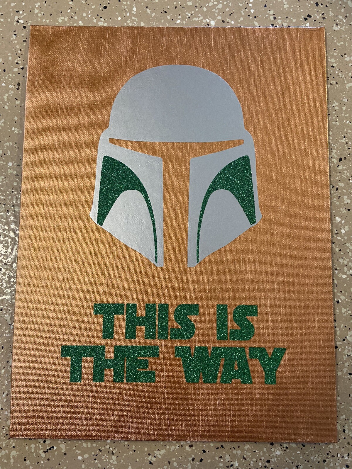 Star Wars Mandalorian This Is The Way Vinyl On Canvas 9×12 Signed Artwork