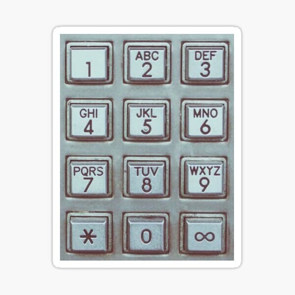 Phone Booth Key Pad Number Stall Station Vinyl Decal Sticker Laptop Bumper Phone