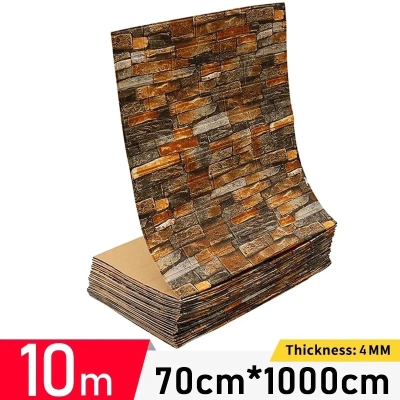 3D Foam Self Adhesive Wallpaper Waterproof Wall Stickers Home Decor