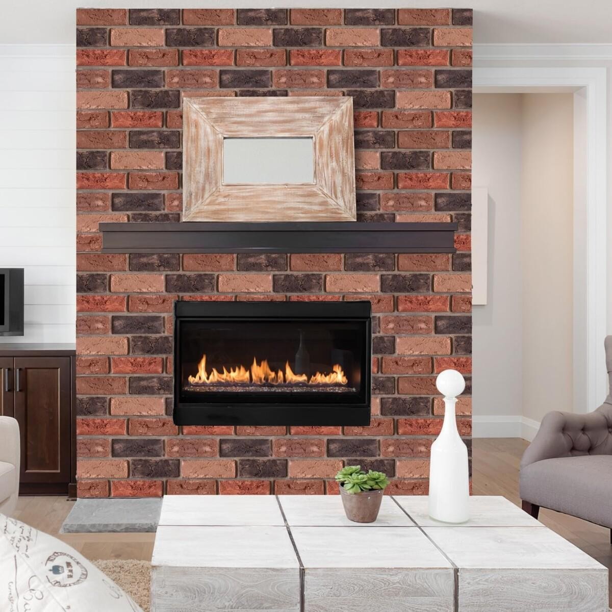 10Pack 3D Wall Panels Brown Grey Stick Brick Wallpaper Peel and Stick Faux Stone