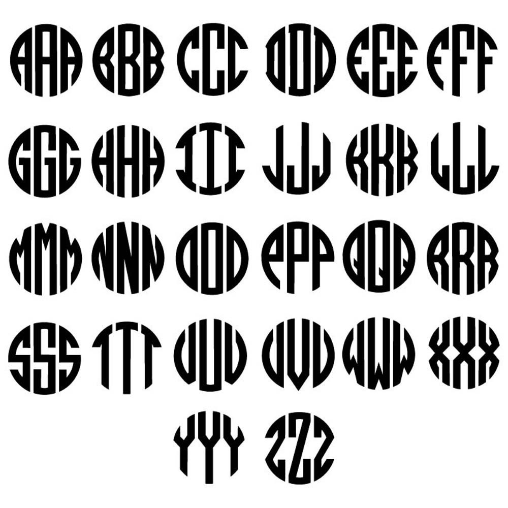 Round Monogram Decal- Yeti, Cellphones, Auto, Laptop, Gift Idea – MonogramS