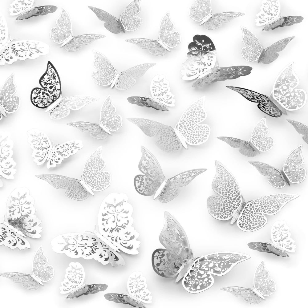 3D Butterfly Wall Decor 24/48pcs – DIY Removable Room, Party & Wedding