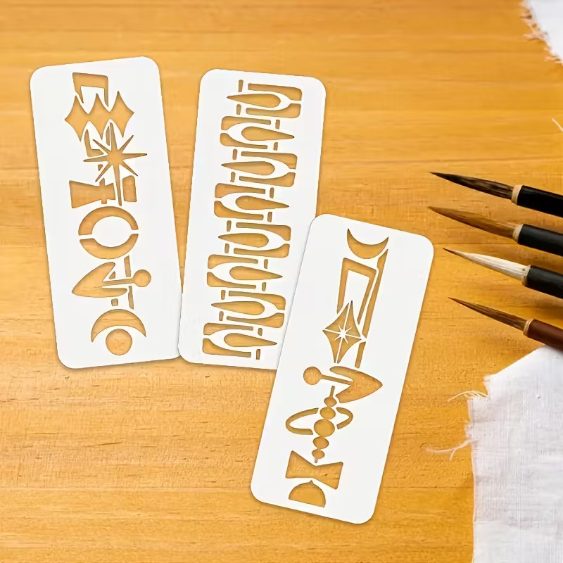 Retro Mid Century Modern Pattern Stencils Reusable – Set of 8 (B3)