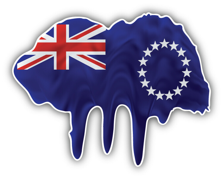 Cook Islands Flag Blot Car Bumper Sticker Decal “SIZES”