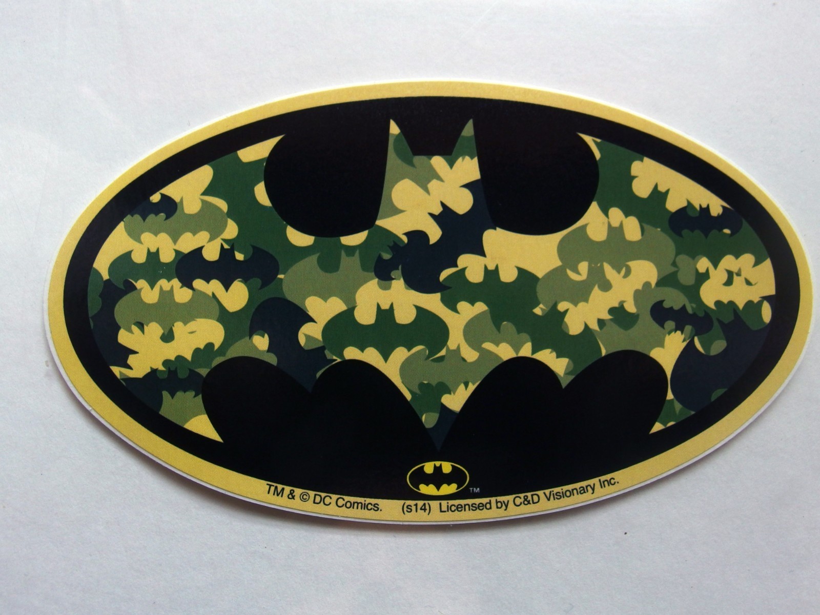 Batman Camo Bat Logo Sticker 🦇 DC Comics C&D Visionary 5″x2.875″ Oval Decal