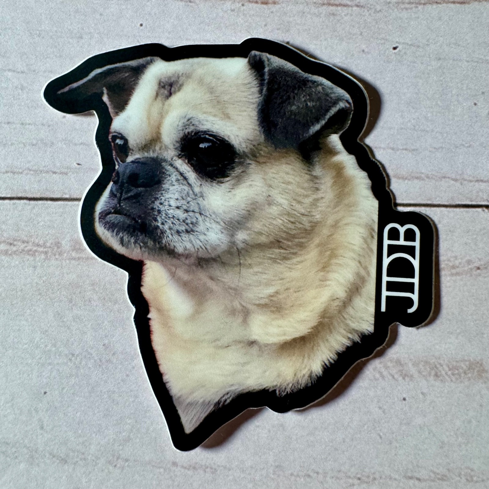 Chug 3” Vinyl Photo Sticker Artist JDB NO AI Pugs Chihuahua Dogs Cute Puppy Cats