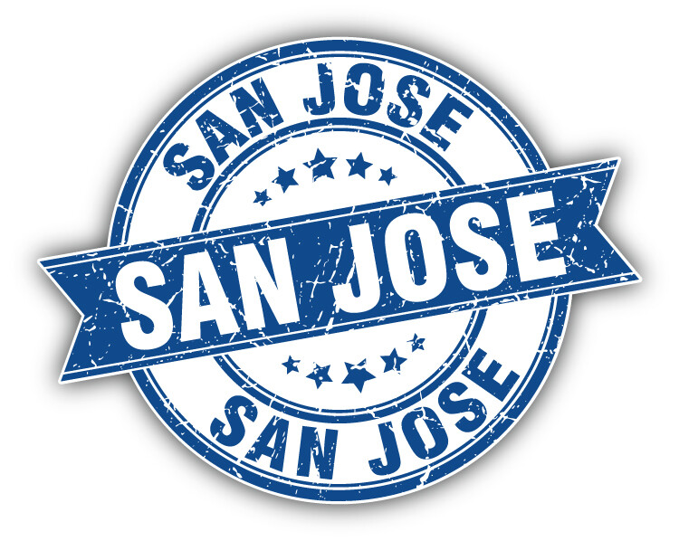 San Jose Grunge Rubber Travel Stamp Car Bumper Sticker Decal