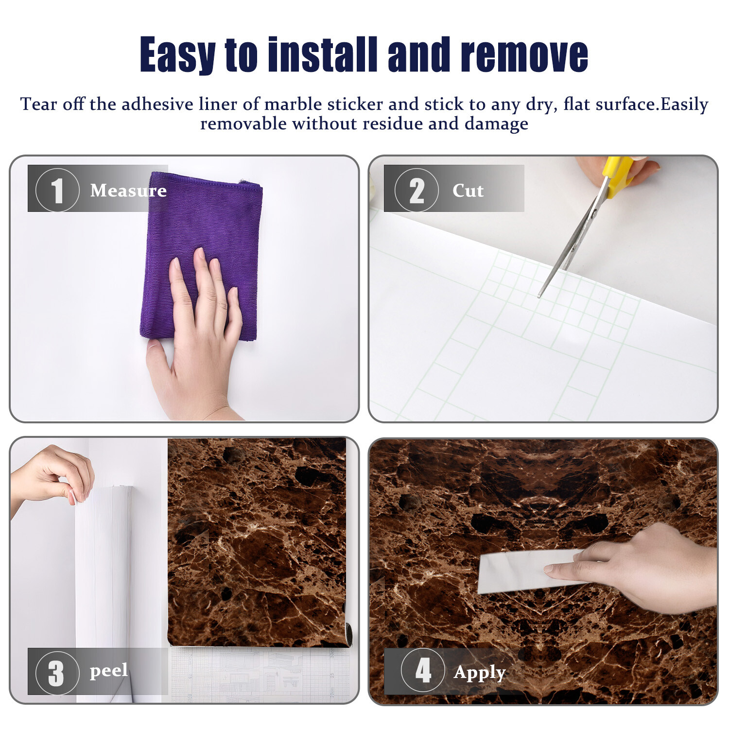 Marble Contact Paper Oil-proof Wallpaper Film PVC Self-Adhesive Granite Sticker