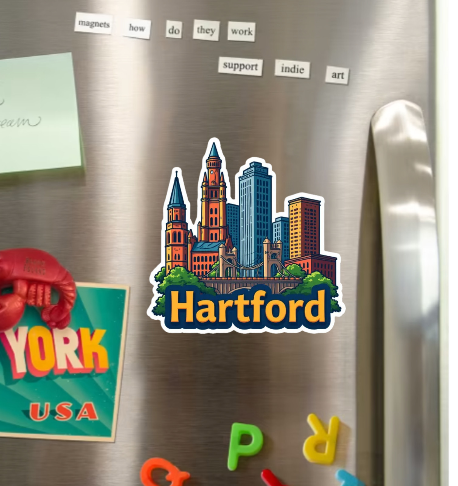 Hartford Connecticut Fridge Magnet or Laptop Sticker
