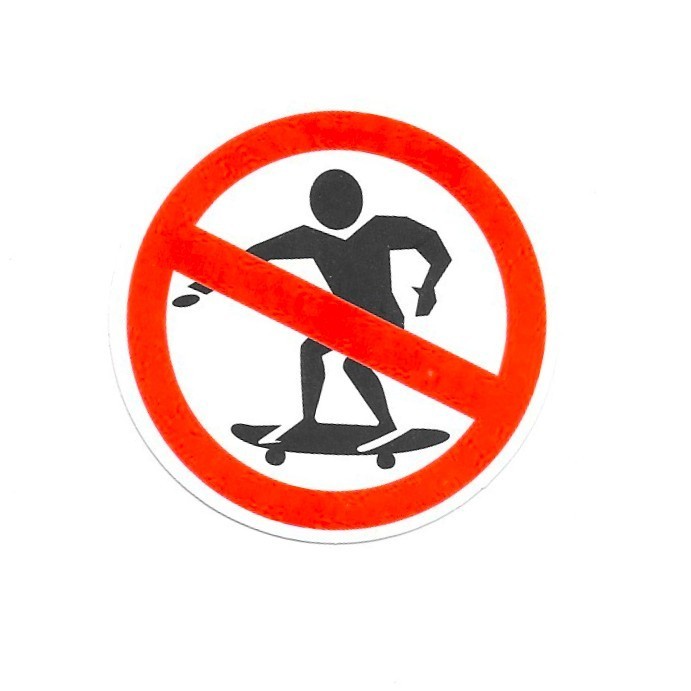 No Skateboarding Sign Vinyl Sticker Funny Caution Warning Joke Laptop Mug Case
