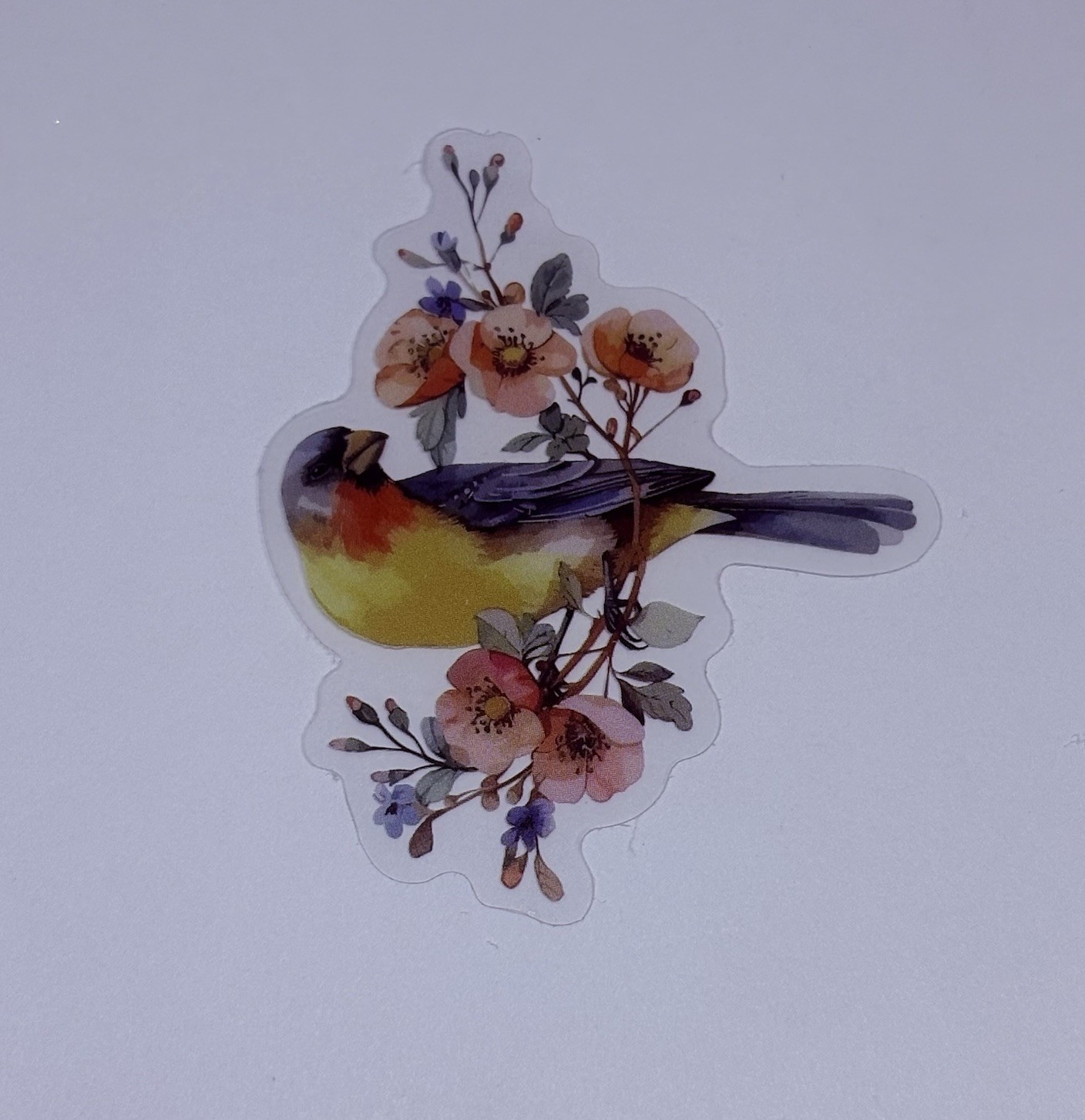 Warbler Bird On Tree Sticker Animal Art Transparent Journal Decal Vinyl Tc6