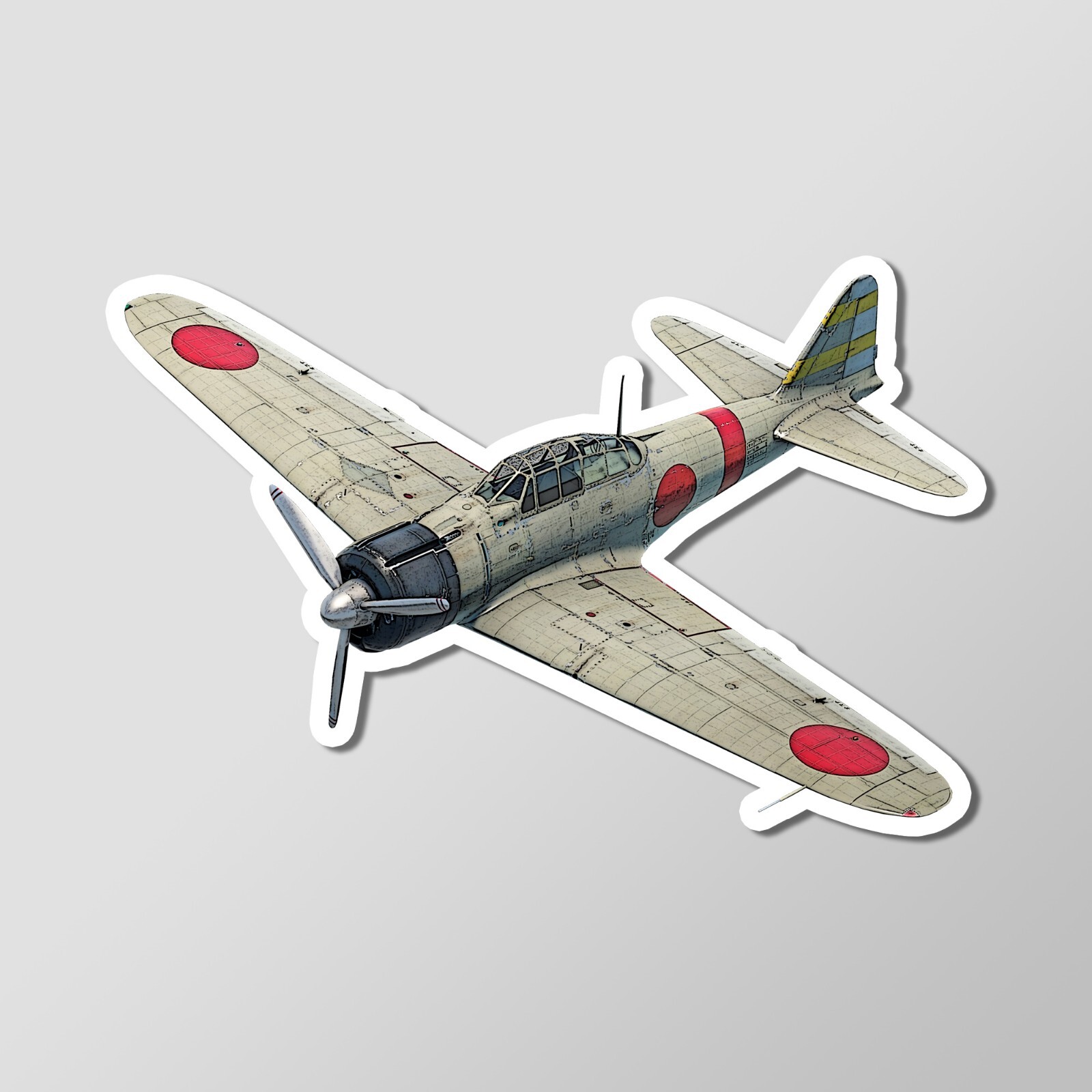 Japanese Navy A6M2 Zero WW2 Fighter Plane Vinyl Laptop Desktop Glossy Sticker 4″