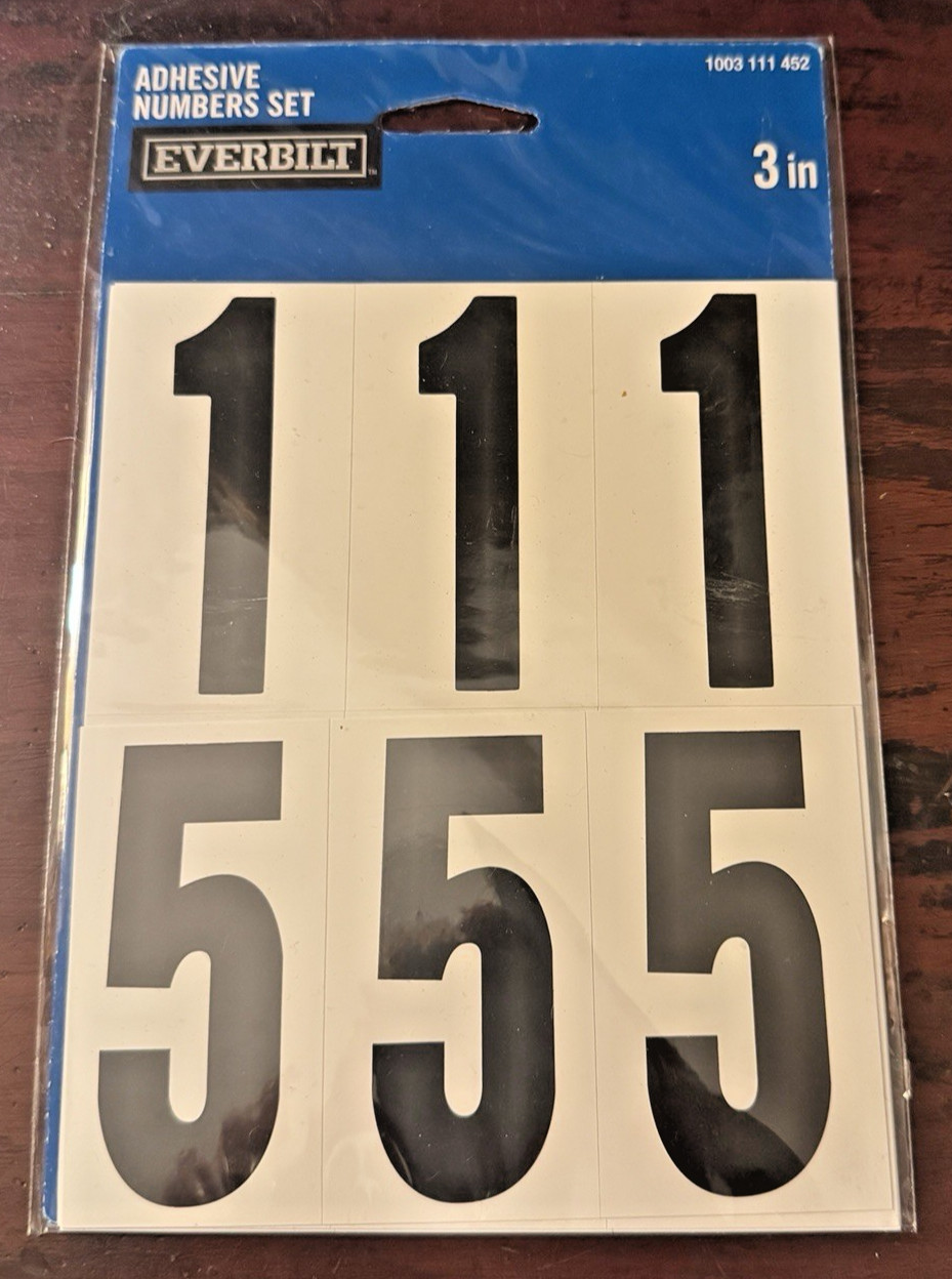 Everbilt | Adhesive Numbers Set, 3″ | 7.6cm | New