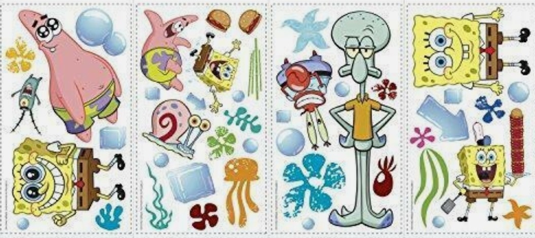 RoomMates RMK1380SCS Spongebob Squarepants Peel and Stick Wall Decals