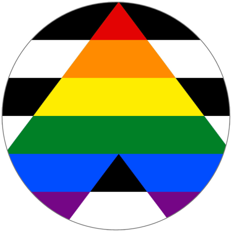 Straight Ally Flag – 3 Inch Circle Sticker 3″ x 3″ – LGBTQ+ Support