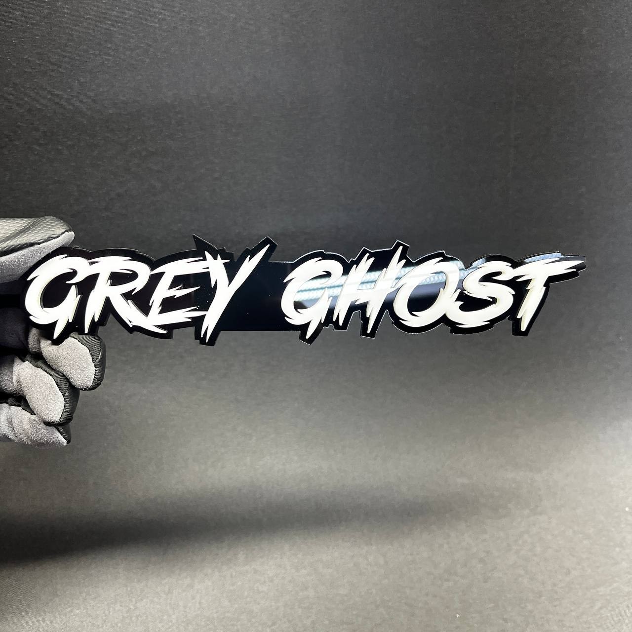 1PC GREY GHOST 3D Text Car Badge Emblem Fender tailgate Aggressive Custom Decal