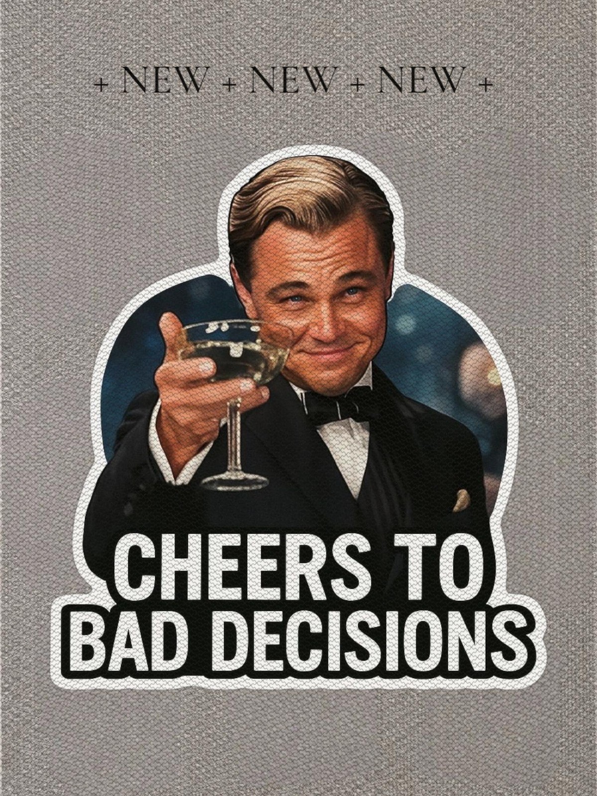 Funny Drinking Sticker or Magnet: Cheers to Bad Decisions – Retro Humor