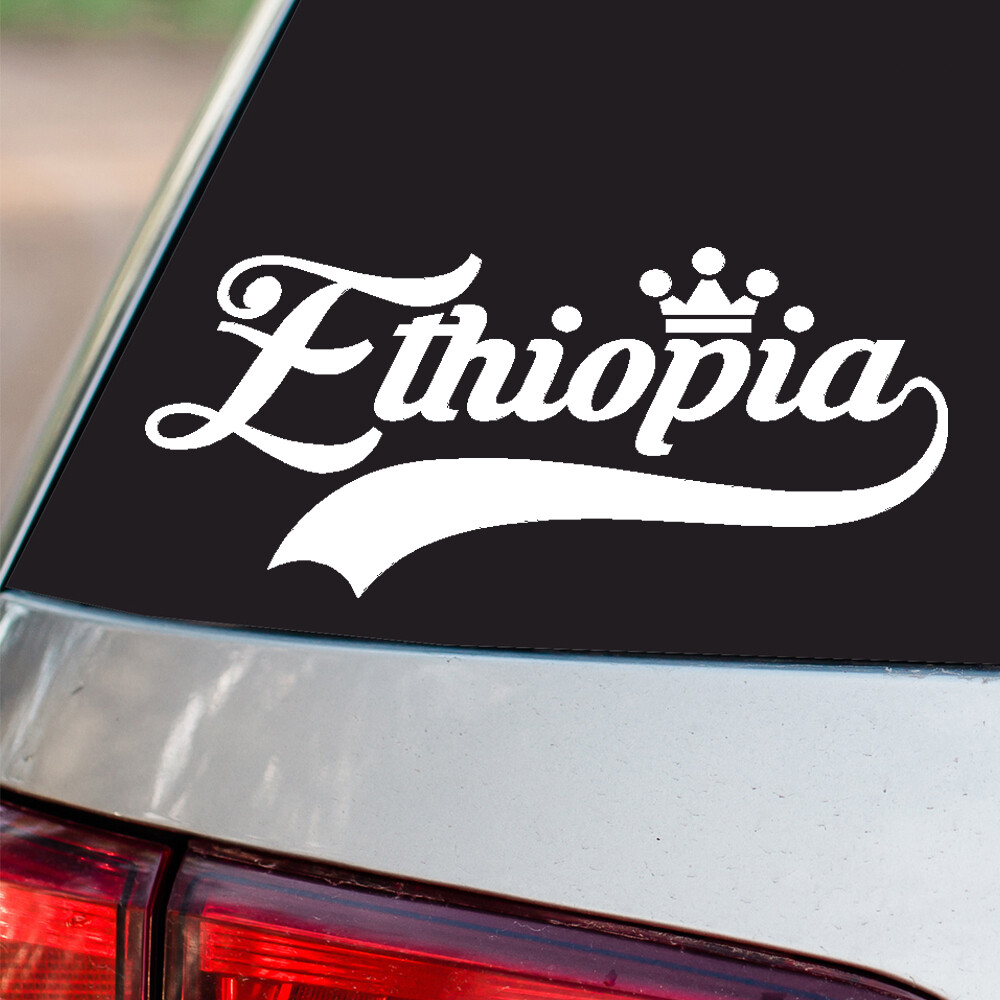 Ethiopia Sticker Country Pride all sizes chrome and regular vinyl colors