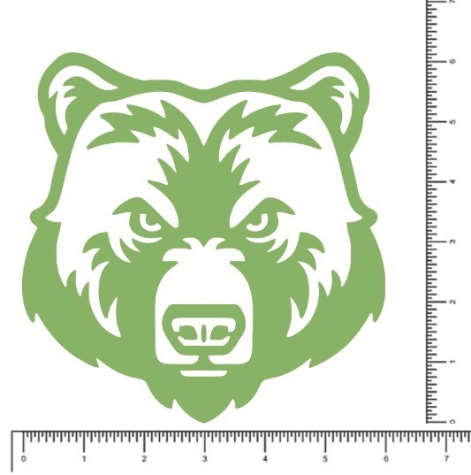 Bear Face 6″ x 6″ Vinyl Die Cut Decal, Waterproof, Durable Outdoor