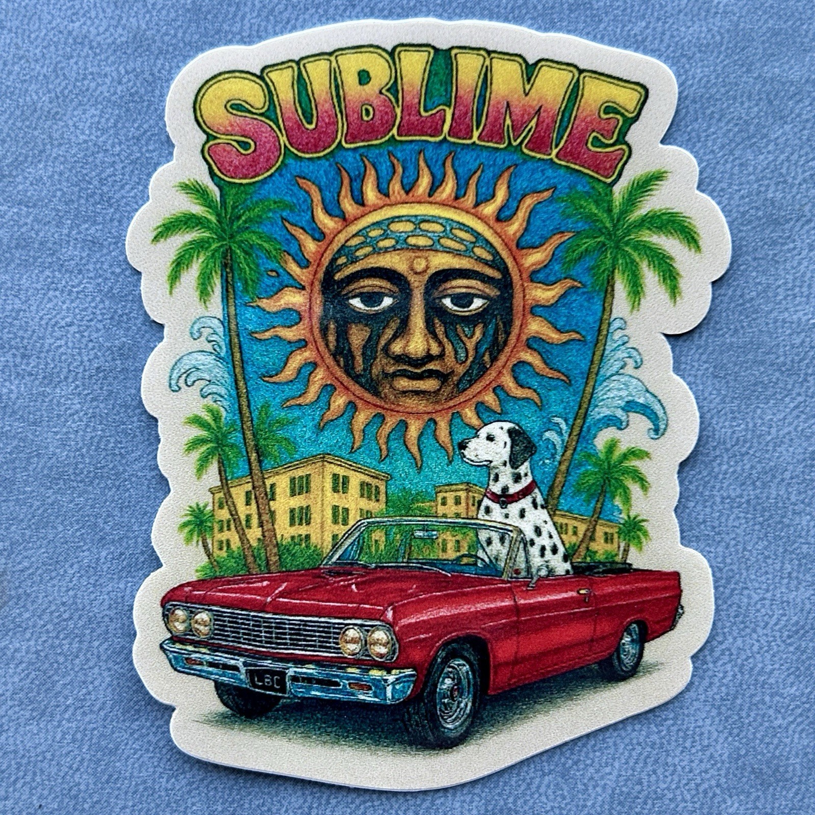 Sublime Lou Dog Sun Sticker 3″ Long Beach CA Vinyl Weatherproof NEW Decal
