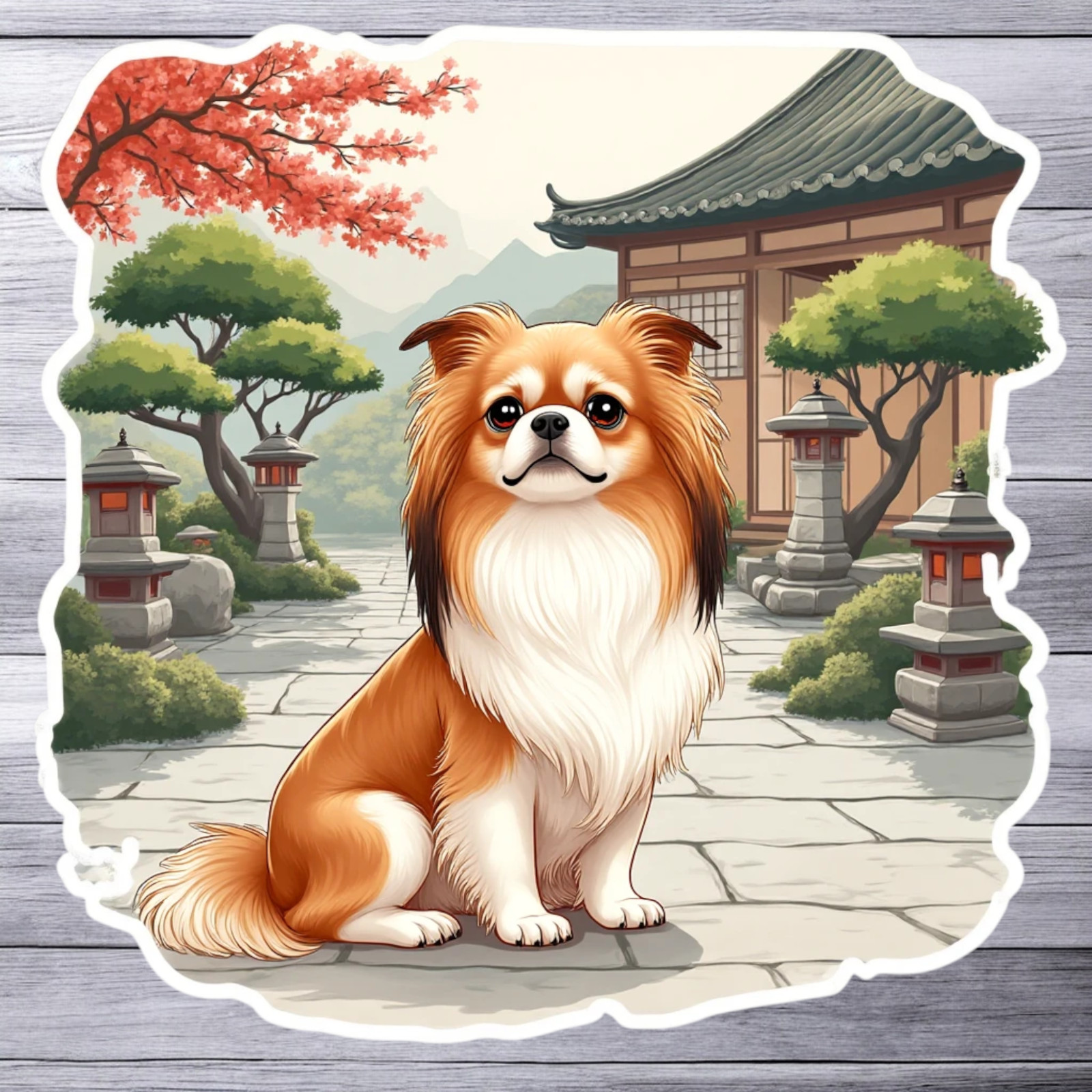 Pekingese Dog Sticker Vinyl Decal Asian Garden Cute Royal Companion