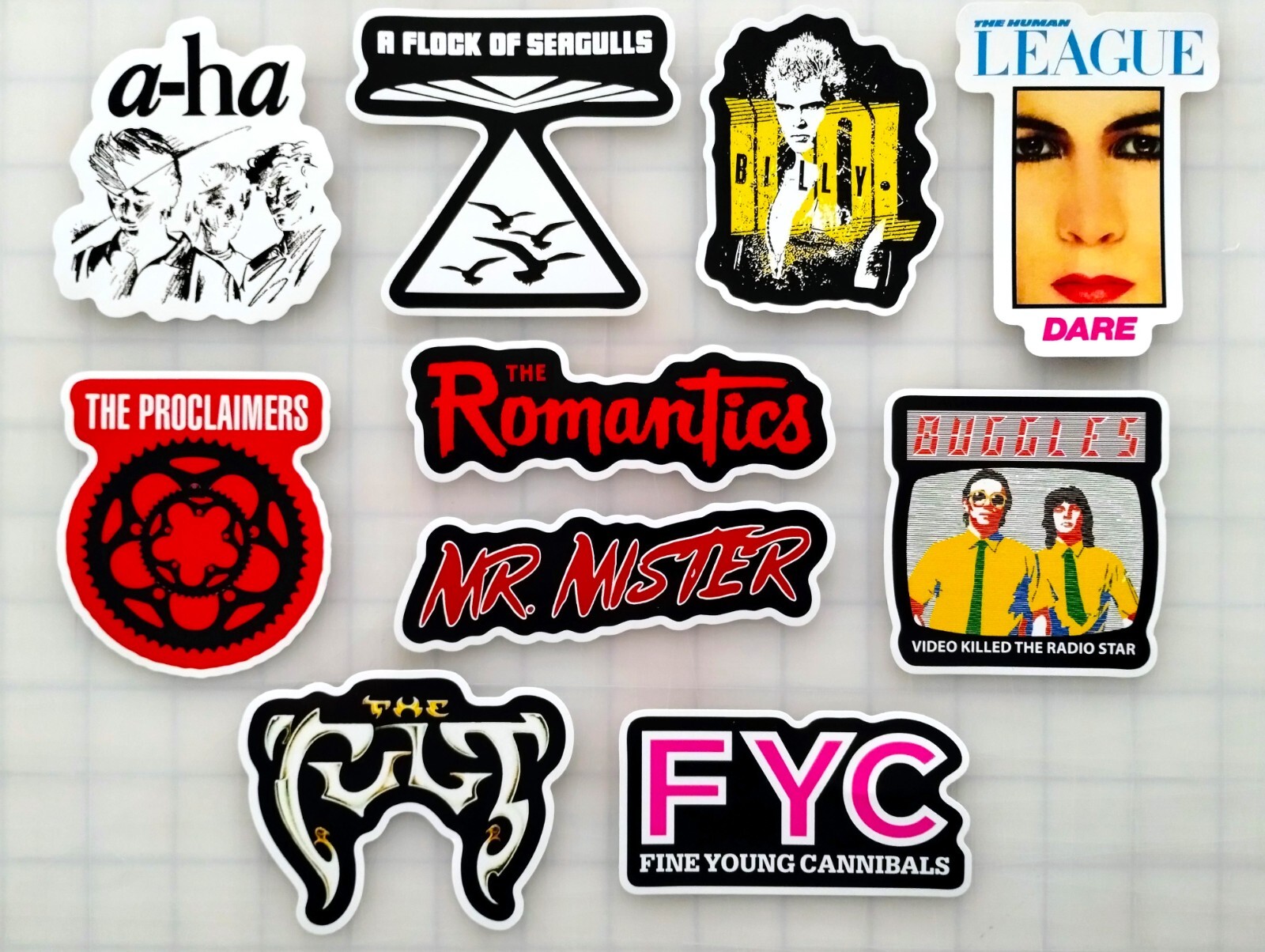 New Wave Vinyl Sticker Lot (10 Pack) SET 3 punk pop goth dark gothic post dance