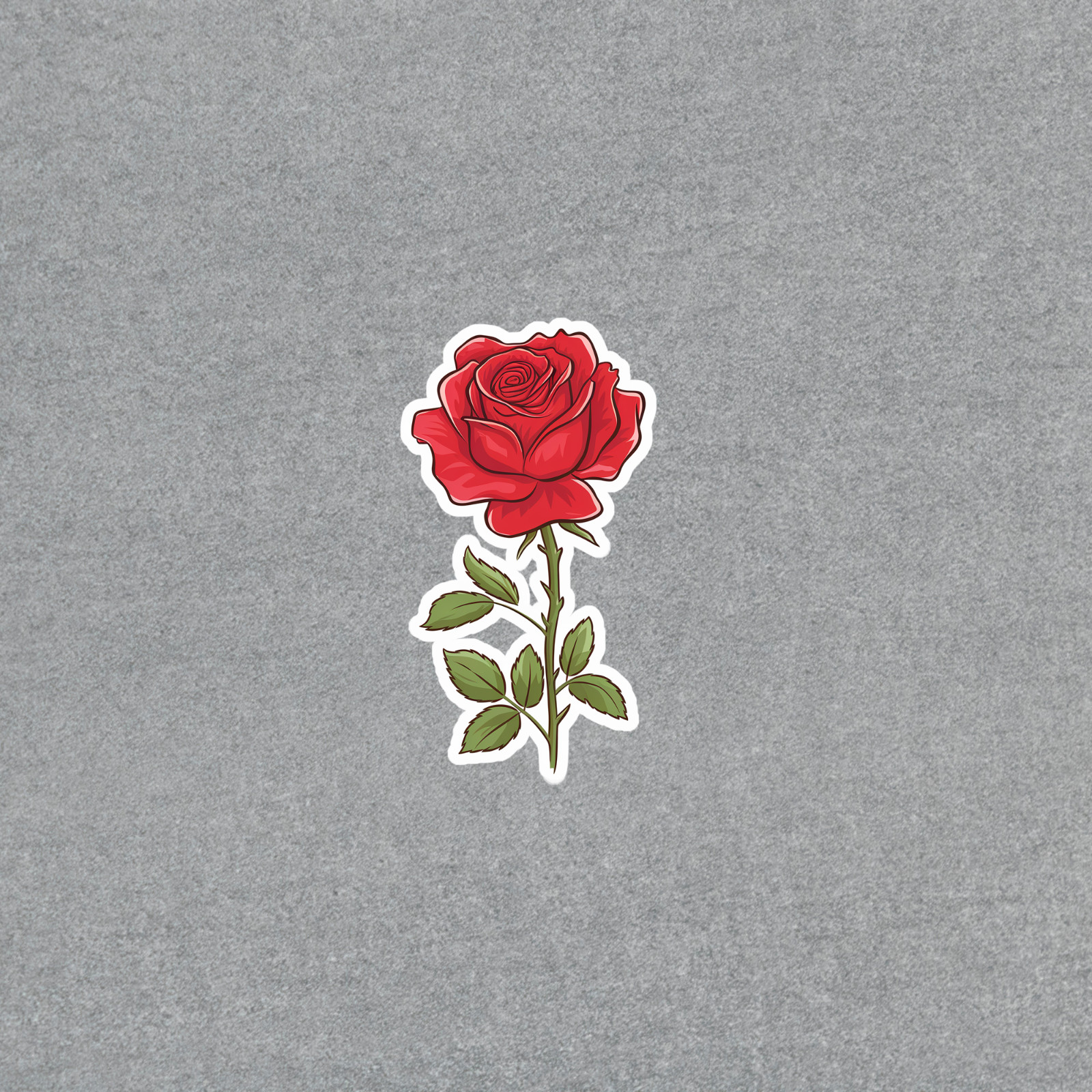 Vibrant Red Rose Flower Sticker – Romantic Floral Design Decal #4770