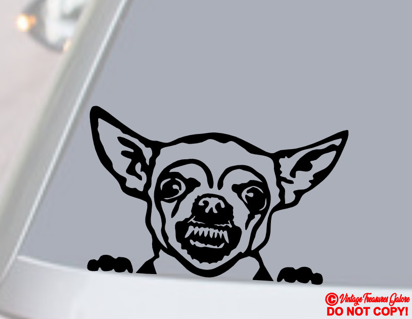 ANGRY CHIHUAHUA Vinyl Decal Sticker Car Window Bumper Dog Get Back Off My Ass
