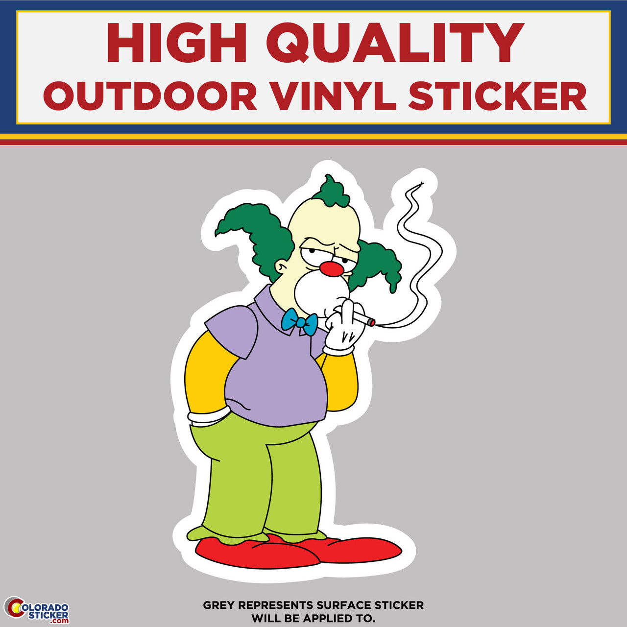 Krusty The Clown From The Simpsons, High Quality Vinyl Stickers