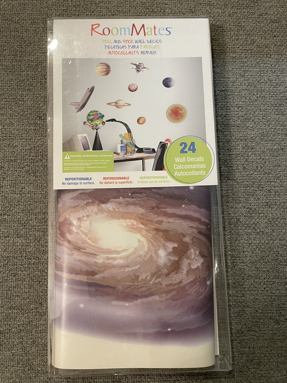 RoomMates Galaxy Stars Moon Planet Space Travel Peel Stick Wall Decals 24 Pcs