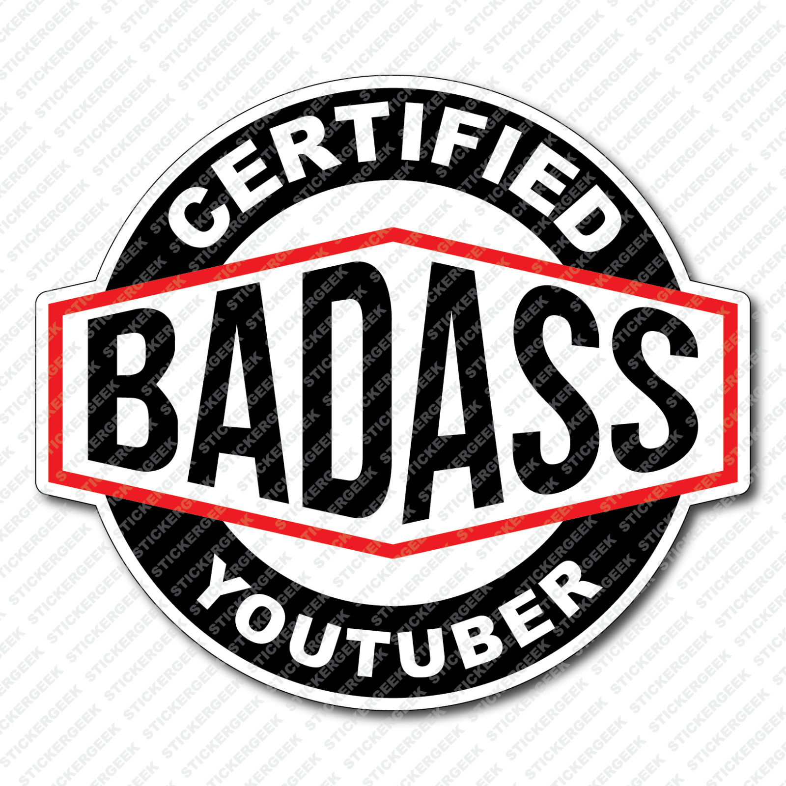 Certified BadAss Bad Ass YouTuber Water Hydro Bottle Laptop Tablet Phone Sticker
