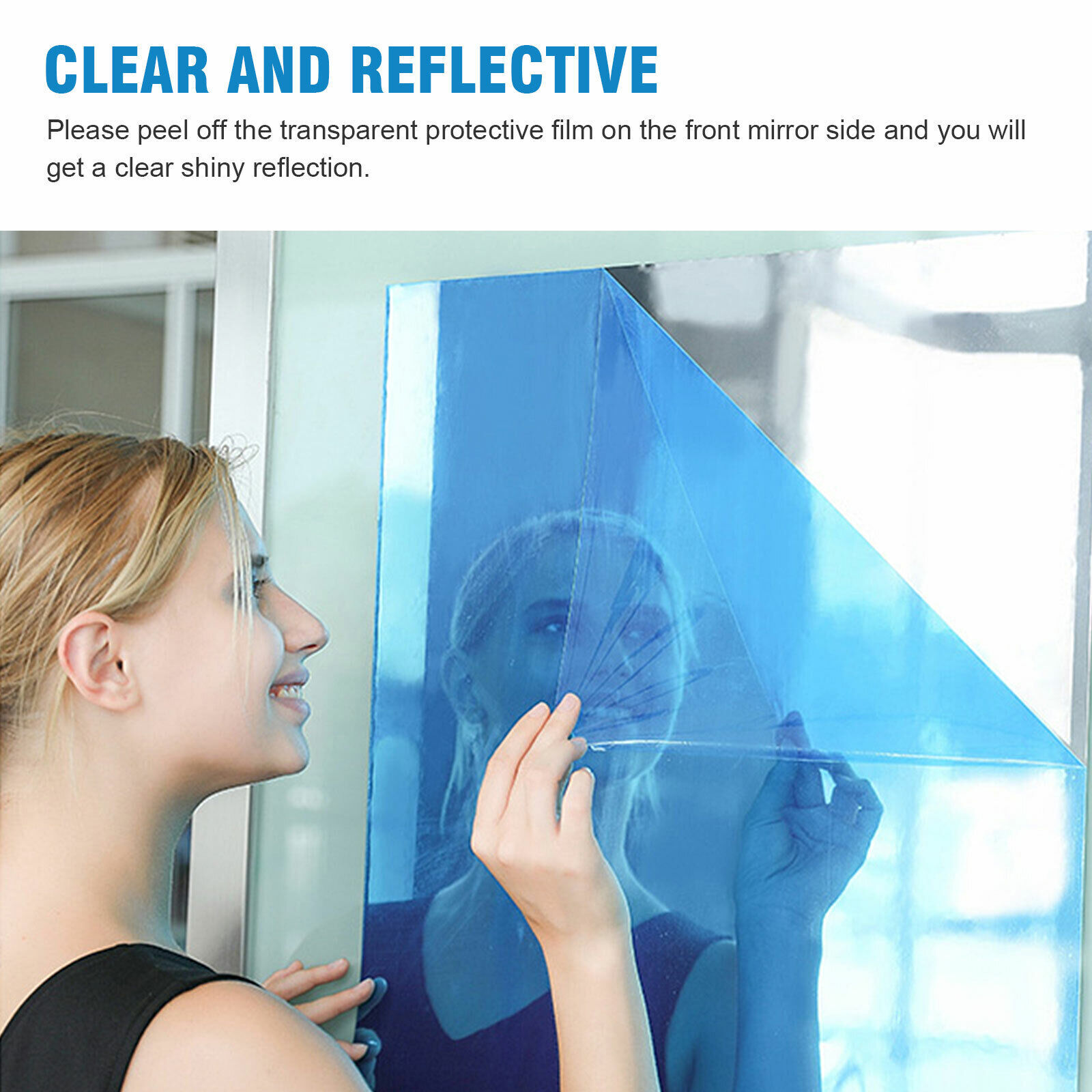 Mirror Reflective Kitchen Wall Stickers Self Adhesive Tile Film Paper Home Decor