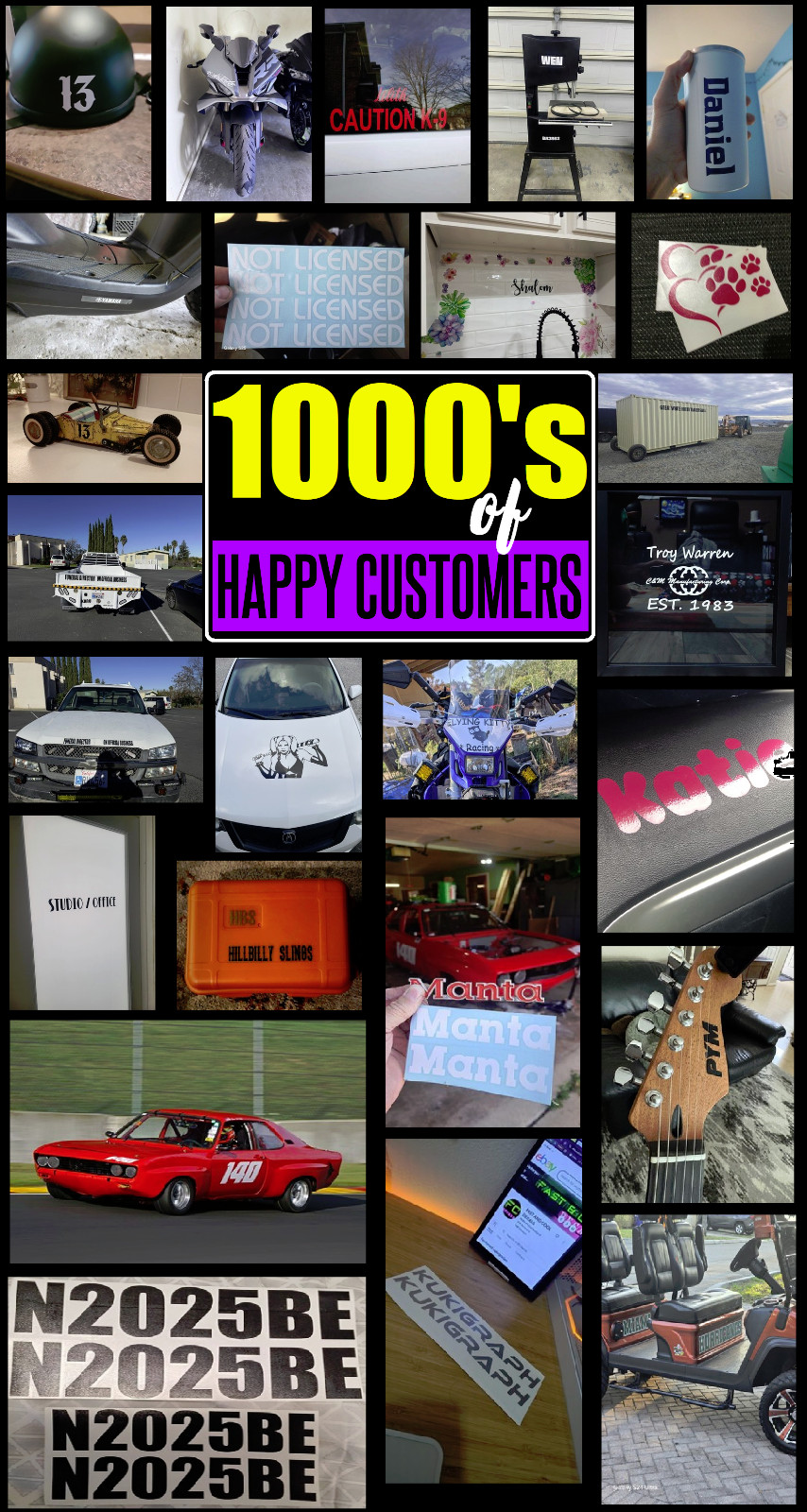 Custom Number Decal Sticker Text Lettering Commercial Pick up Truck Trailer xk