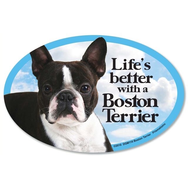 Life’s better with a Dog Magnet Decal Oval Made in the USA Prismatix Pick Breed